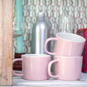 Pink stoneware mug
